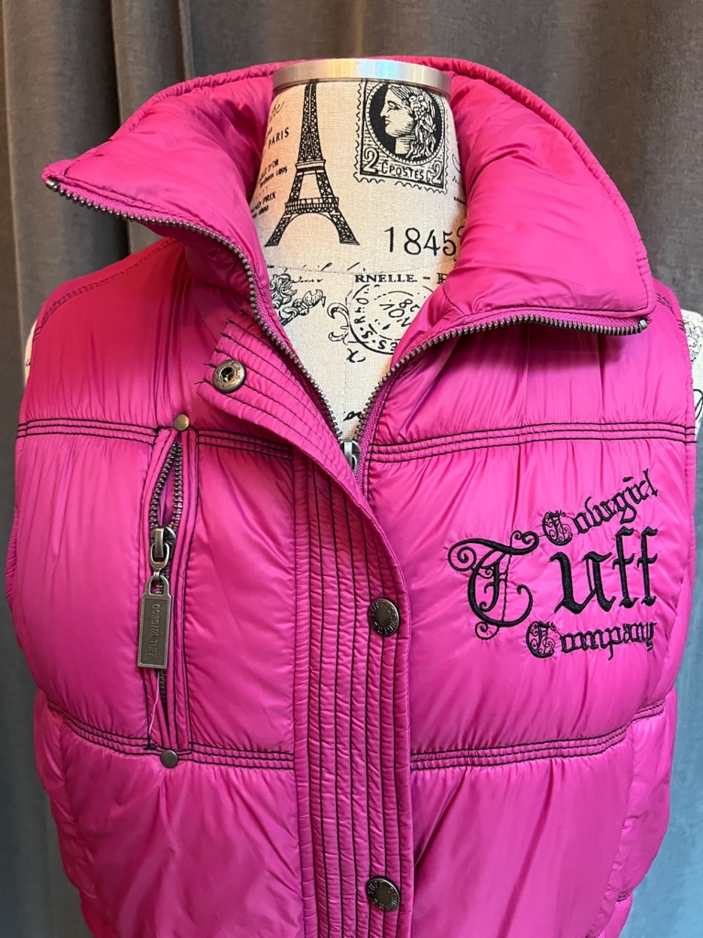 Cowgirl Tuff Hot Pink Quilted Vest - Picture 2 of 11